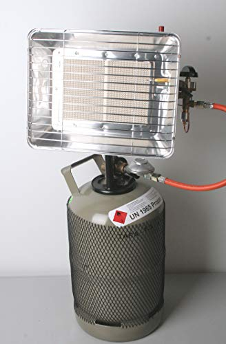 5 kg Gasflasche Heizstrahler 4,2 kw inkl. Piezo, Schlauch, Regler und Flaschenschlüssel