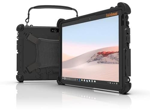 MobileDemand Ultra Rugged Standard Case for Microsoft Surface Go & Go 3 Heavy Duty Tablet Case Briefcase Handle, Hand Strap, Keyboard Compatible Shock Absorbing, Fully Protective