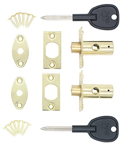 Window Security Mortice Rack Bolts | Pack of 2 Bolts with 2 Star Keys | Brass