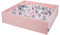 KiddyMoon Piscina De Bolas 120X30cm/300 Bolas El Cuadrado Grande para Ninos,Hecha En La UE, Rosa:Perla/Gris/Transparente/Rosa Claro