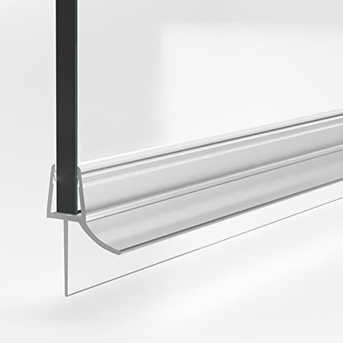 Duschdichtung für Glastüren 40cm transparent I Duschtürdichtung 6mm 7mm 8mm Glas Bodendichtung I Wasserabweisprofil Duschwand gerade I Duschkabinen Dichtungen I Abdichtung Dusche 12mm Dichtlippe