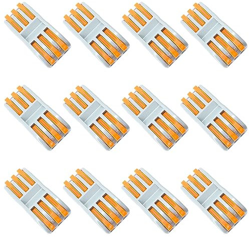 CEEYSEE 13 Pcs Compact Wire Connectors One-to-One Diy Electrical Terminal Blocks Circuit Inline Splices Lever Nut Connector Quick Cable Clamp Spring Butt Connectors(3 in 3 Out)