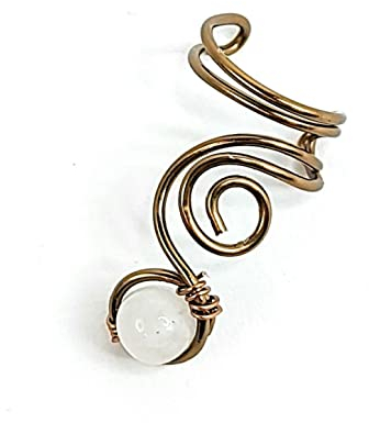 Ear Cuff Vortex mit Mondstein Antikbronze für das RECHTE OHR Ohrklemme Ohrschmuck Ohrmanschette kein Piercing