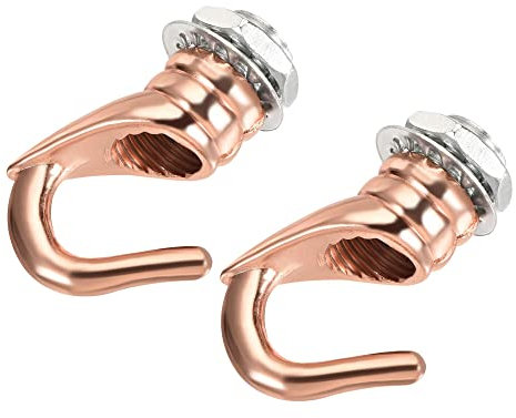 sourcing map Alloy Ceiling Hook Fixtures Accessories 25mmx33mm for Chandelier Ceiling Pendant Light Plate, Rose Gold Pack of 2