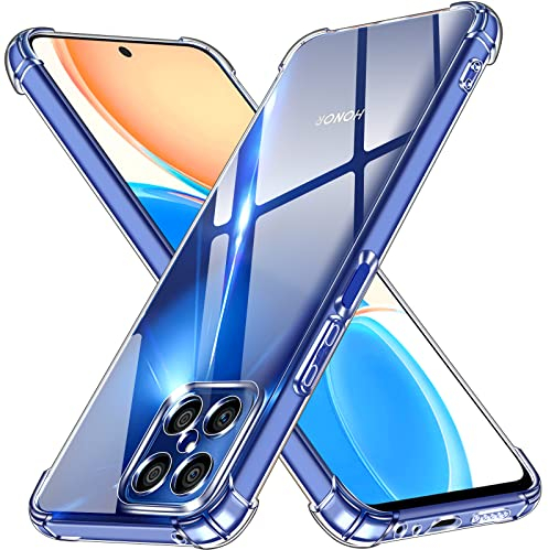 ivoler Funda para Honor X8 4G (No para Honor X8 5G), Carcasa Protectora Antigolpes Transparente con Cojín Esquina Parachoques, Suave TPU Silicona Caso Delgada Anti-Choques Case