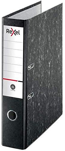 Rexel Lever Arch File Paper on Board A4 75mm Spine Black (Pack 10)