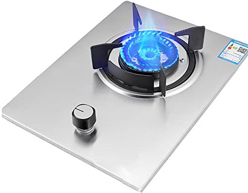 IBOWZ Plaque de Cuisson Gaz Table de Cuisson à gaz 33CM Table de Cuisson à gaz - Protection Contre l'extinction | Bouton de Verrouillage pour Enfants | Support de poêle en Fonte | Verre trempé ou