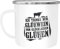 Moonworks®Emaille-Tasse Ich trinke nur Glühwein von glücklichen Glühen mit Spruch lustig Winter Weihnachtsmarkt Motiv Emaille-Becher emaille-weiß-silber standard