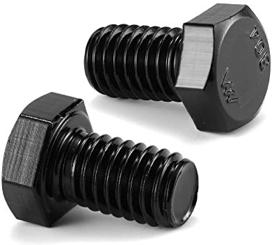 Lot de 10 boulons à tête hexagonale 3/8-16 x 5/8, en acier inoxydable 18-8 (304), entièrement fileté, oxyde noir SG TZH