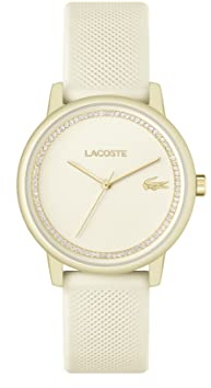Lacoste Analog Quarzuhr für Damen Kollektion Lacoste.12.12 GO mit Champagnerfarbenes Silikonarmband - 2001288
