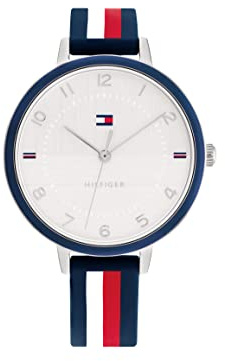 Tommy Hilfiger Women's Quartz Stainless Steel Case and Silicone Strap Watch, Color: Multi Color (Model: 1782584), Multi Color