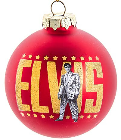 Kurt Adler Elvis Presley® Rote Glaskugel 80 mm