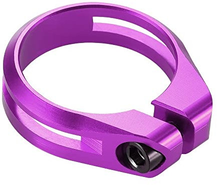 YOIQI Seat Post Clamp, Aluminum Alloy Cycling Saddle Clamp, Quick Release, 27.2/30.8/31.6mm Bike Parts, Purple 34.9