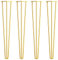 pingping1991 Gold Haarnadel Tischbeine,3-Stange Haarnadelbeine Tischfüße Hairpin Tischfüße Austauschbare Tisch Schrank Möbelbein für Esstisch Couchtisch Schrank Stuhle (40cm(15.7in))