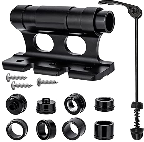 Hopbucan Versatile Front Fork Mount Block,Quick Release Thru Axle Road Bicycle Bracket Adapters for Truck/Trailer/Bikes Racks