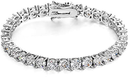 Michooyel Tennisarmband Silber und Gold für Damen Herren 925 Armband Zirkonia Armband (18/20/23cm, 3/4/5/6mm) Iced Out Tennis Bracelet für Frauen Mädchen Mama