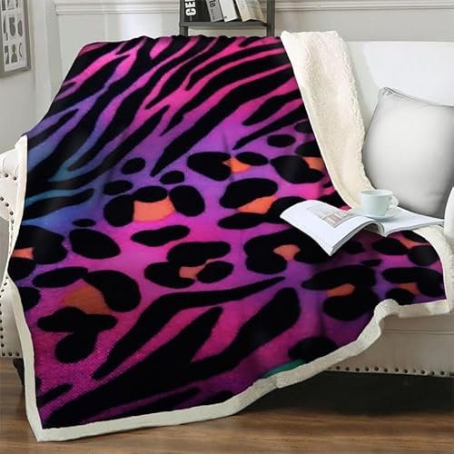 Kuscheldecke 180x220 cm Leopardenmuster Flauschige Plüsch Decke Für Kinder Erwachsene, Warm Mikrofaser Tagesdecke TV-Decken Sofadecke Wohndecke Couchdecke Flanell Fleecedecke