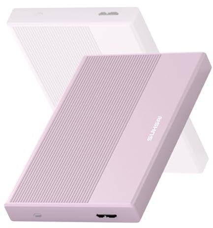 SUHSAI Disque Dur Externe 500Go HDD de Sauvegarde de données – Extension de mémoire 2,5 Disque Dur Portable USB 3.0 Compatible avec Mac, Ordinateur de Bureau, PC, PS4, PS5, Console de Jeu (Rose)