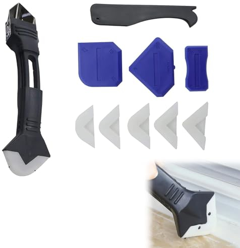 Kit Calafateo Herramienta Eliminador,Calafateo Cemento Rascador,5 en 1 Eliminador Aplicador Silicona Rascador,Herramienta Calafateado de Silicona,Herramienta Sellado Silicona para piso cocina baño