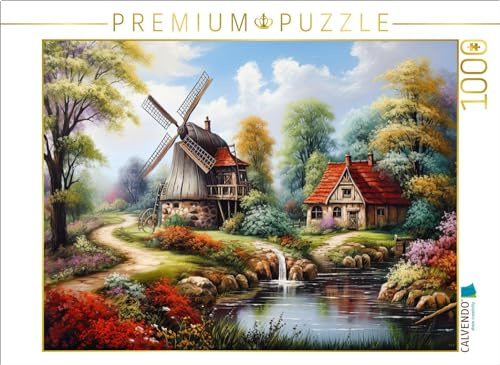 Puzzle · Windmühle am Bach | Windmühlenzauber · 1000 Teile · Lege-Größe 64 × 48 cm · CALVENDO Puzzle