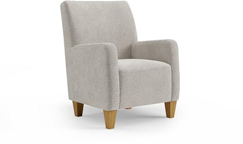 Cavadore Sessel Vida / Polstersessel im trendigen Design / 74 x 93 x 81 / Chenille, Naturweiß