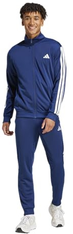 adidas Men's Basic 3-Stripes Tricot Track Suit, Dark Blue, Medium