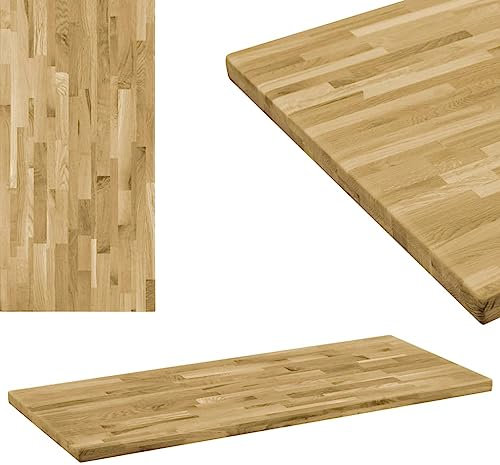 AUUIJKJF Home Items, Tischplatte aus massivem Eichenholz, rechteckig, 44 mm, 140 x 60 cm, Anzugmöbel
