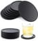 12 Pièces Dessous de Verre en Silicone Noir - Ronde, Antidérapants pour Verre et Boissons