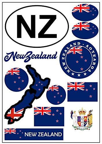 Daged Neuseeland Aufkleber Karte Stickerbogen - PKW Auto Motorrad Biker Flagge Fahne Deko AK