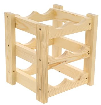 GoodFreshDecor Botellero Vino Organizador De Botellas Capacidad De 6 Botellas Madera De Pino Estantería De Vino Estabile 26 x 24 x 29 cm Color Natural