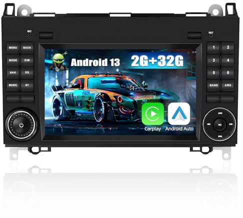 2G+32G CAMECHO Android 13 Dopple Din Autoradio mit navi für Mercedes Benz W169 B200 W245 W639 Vito Viano W906 Sprinter, 7 Touchscreen Display unterstützt GPS WiFi EQ Bluetooth FM SWC Rückfahrkamera