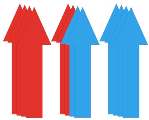 M METERXITY 12-Pack Arrow Sticker, 6 Inch PVC Self Adhesive Arrow Sign for Floor Road Wall Office Marking Road Instructions, Waterproof Arrow Stickers [Red/Blue]