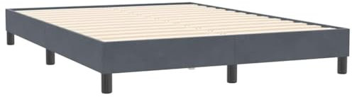 vidaXL Boxspringbett ohne Matratze Dunkelgrau 160x210 cm Samt, Bett, Bettgestell, Doppelbett, Schlafzimmermöbel, Bettrahmen, Samtbett, Polsterbett