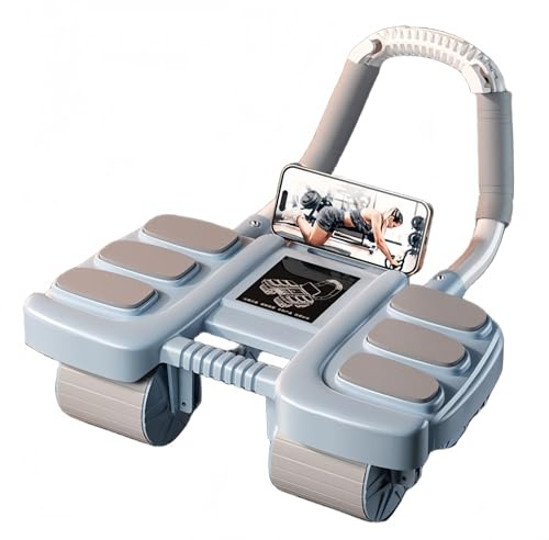 Bauchroller,Bauchtrainer Vier Räders Ab Roller mit Ellenbogenstütze,automatischem Rückprall Bauchmuskeltrainer,Bauchmuskel-Trainingsrolle für Home Gym Muscle Toning Trainings Rollräde(blau)