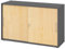 bümö Schiebetürenschrank 2OH - Aktenschrank abschließbar, Sideboard Schrank mit Schiebetüren in Graphit/Ahorn, Relinggriff - Büroschrank aus Holz mit Schiebetür, Büro Kommode für Ordner & Co.