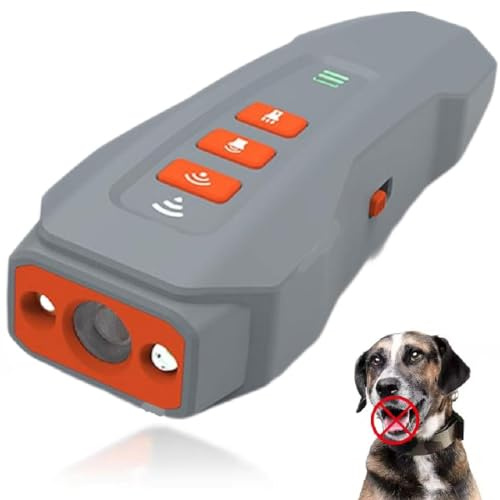 No Bark Ultra,Nobark Ultra Dog Bark Deterrent Device,Anti Bell Gerät Hunde,Wiederaufladbar Ultraschall Hundebell Stopper mit 3 Einstellbaren Frequenzen und Taschenlampe für drinnen draußen (Grau)