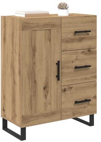 vidaXL Sideboard Artisan-Eiche 69,5 x 34 x 90 cm Verbundholz und Eisen