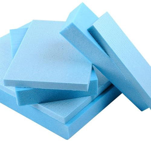 Wapasezyar 4 Placas De Espuma Rígida, Placa De Alta Densidad, para Manualidades, Modelo De Bricolaje, Bloques De Base De Diorama, Kit De Construcción, Espuma Azul (4pcs,30x20x2 cm)
