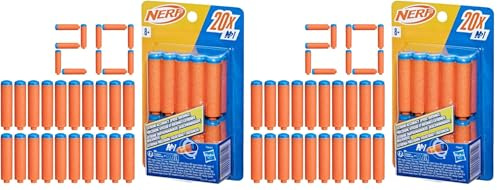 Nerf N Series N1 Darts 20x, zusätzliche Darts für High Performance Blaster der Nerf N Serie mit hoher Treffgenauigkeit und Reichweite, für Jungen und Mädchen (Packung mit 2)