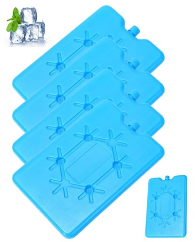 ZKUNL Juego de 4 acumuladores de frío de plástico para nevera o bolsa isotérmica, con polvo de hielo, 200 ml, ultrafinos, duraderos, elementos de refrigeración planos para transporte y camping