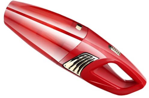 NUOBESTY Aspirapolvere Portatile per Auto Rosso in Abs, Mini Aspirabriciole senza Fili, Leggero e Potente la Pulizia Durante la Guida