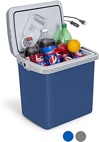 K-Box Electric Cooler and Warmer 34 Qt – Portable Dual-Power 12V Car & 110V Home Unit – Keeps Food & Drinks Hot or Cold – Compact Travel Fridge for Road Trips, Camping, Beach & Tailgating