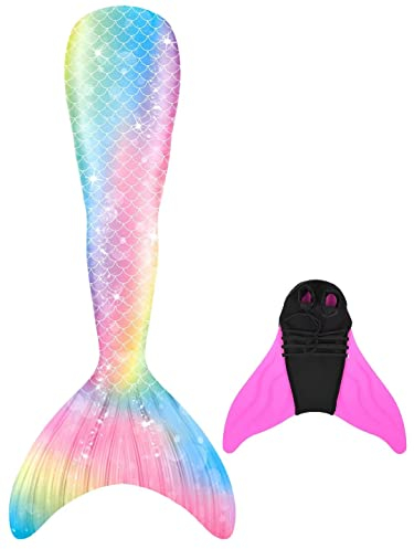 shepretty Kinder Meerjungfrauenschwanz Zum Schwimmen mit Meerjungfrau Flosse,2pc,dafenM1,170.