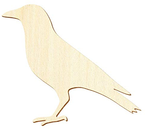 Sitzender Holz Rabe - Deko Basteln 5-50cm, Größe:10cm, Pack mit:10 Stück