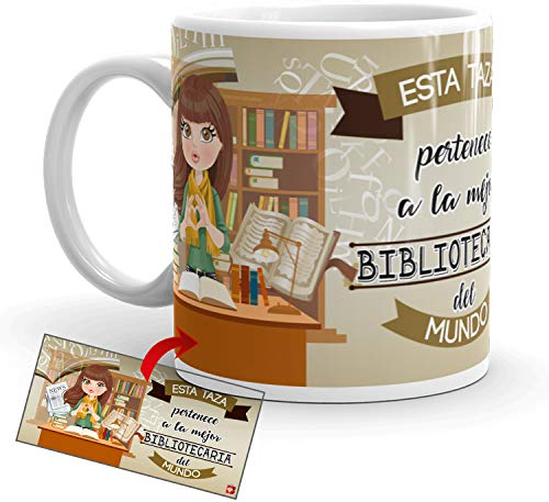 Kembilove Taza de Café de la Mejor Bibliotecaria – Taza de Desayuno para la Oficina – Taza de Café y Té para Profesionales – Tazas de Cerámica de Profesiones para Bibliotecarias