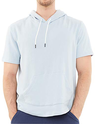 Dubinik®Felpa Maniche Corte Uomo Felpa con Cappuccio Maniche Corte Cotone estive Leggera Cotone Cappuccio Felpa Uomo