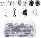 Kare & Kind 50 Paare Nähen Haken und Öse, Sew-On Snaps - Nähen Verschluss Verschluss Klammern Reparatur - BH, Röcke, Hosen, Kleid, Hosen - DIY, Crafting - Metall Snaps Druckknöpfe - Schwarz Silber