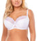 Vivisence Underwired Bra Lace Semi Padded Bra Half-Padded Cups Floral Lace Details Adjustable Straps Side Seam Boning Perfect for Elegant Gift, White,38E