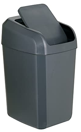 Denox DEN131 Papelera Troya con Tapa basculante 30 litros, Antracita, 350x280x530 mm