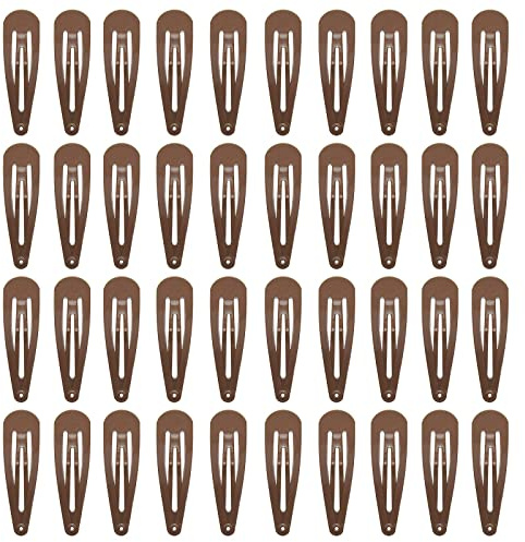Lot de 40 barrettes à cheveux en métal de 5,1 cm pour filles (marron)